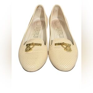 Loriblu Perforated Loafer Flat in Cream Size 36 (US 6)